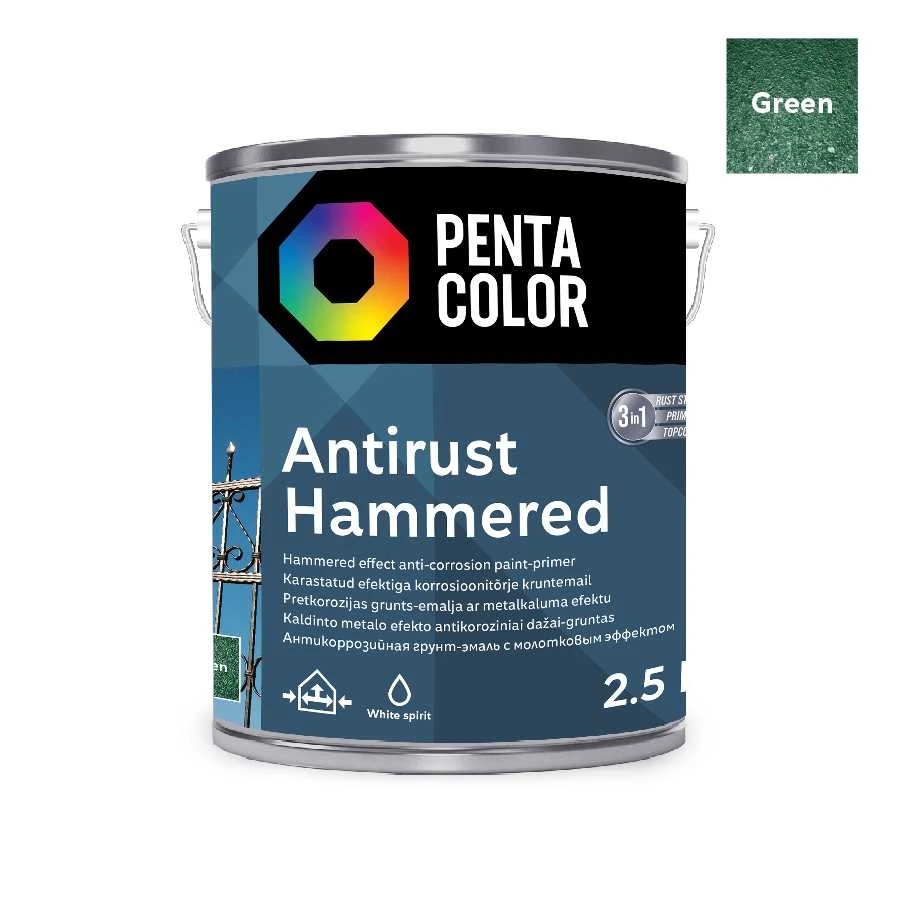 Pentacolor PAINT PENTAC ANTIRUST HAMMERED GRN 2,5L