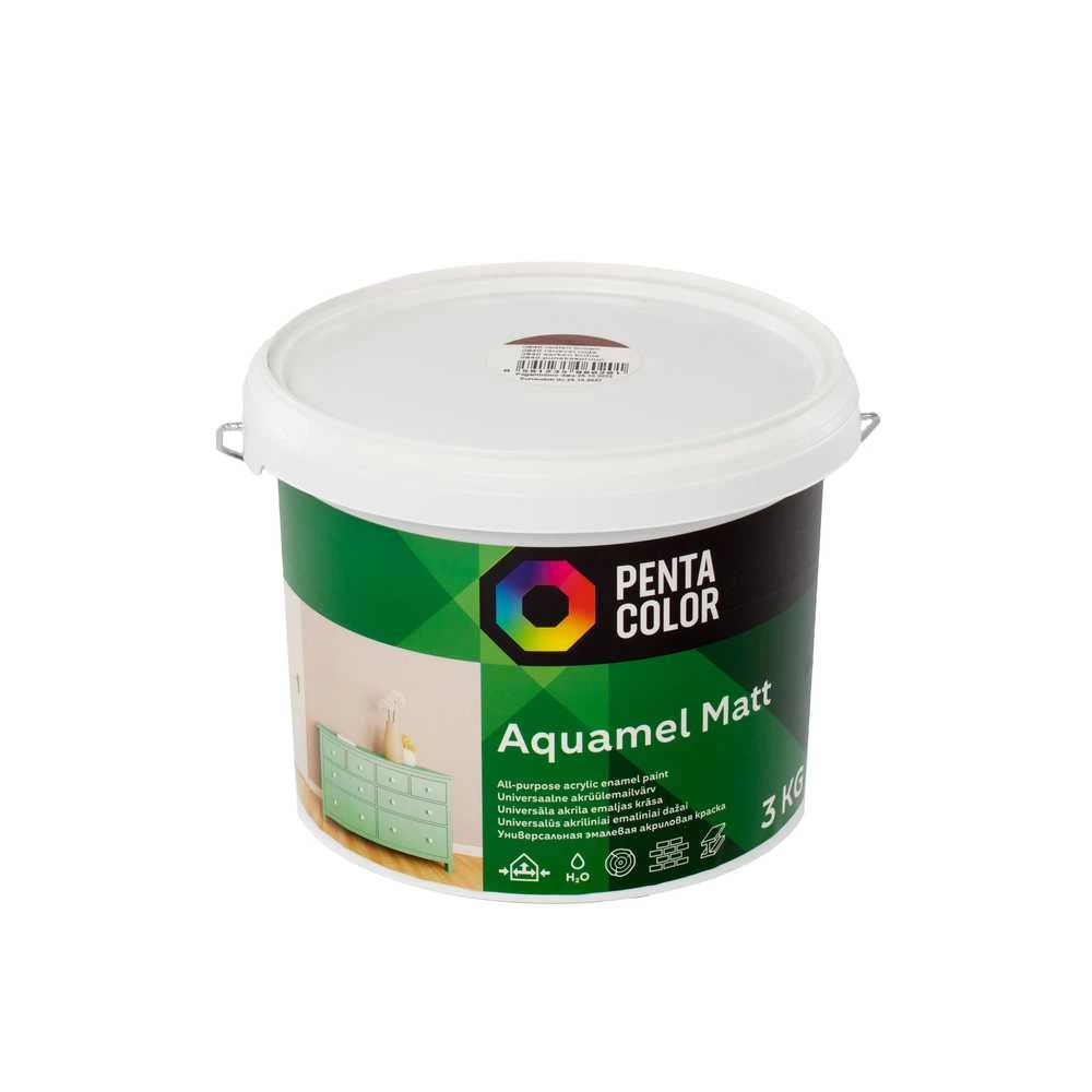 Emaliniai dažai, universalūs Pentacolor Aquamel, matinis, 3kg, rausvai ruda sp.