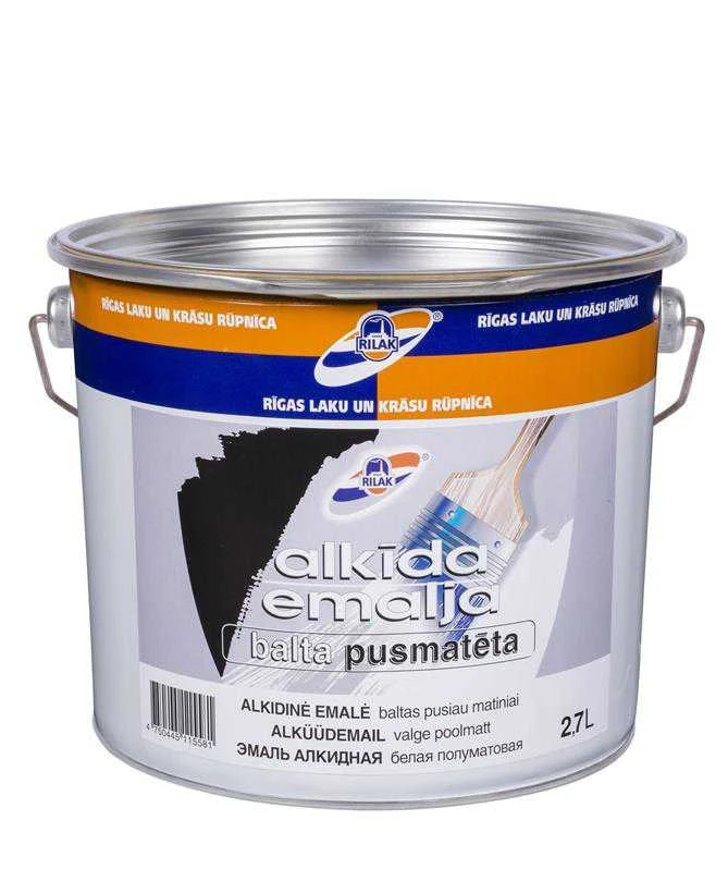 Alkidinė emalė RILAK PENTAPRIM balta pusiau matinė 2,7 L