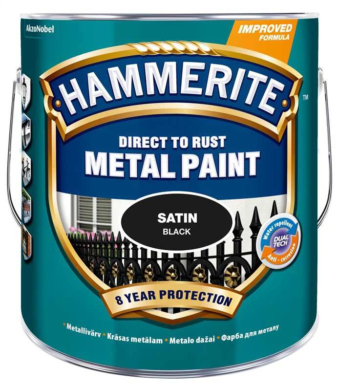 Hammerite metalo dažai 5l juoda satin