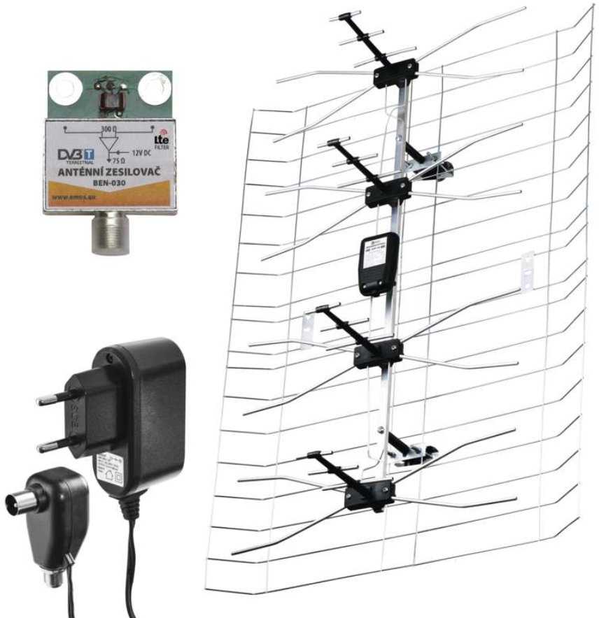 Lauko antena EMOS EM-030, 0–100 km, DVB-T2, DAB, LTE/4G filtras