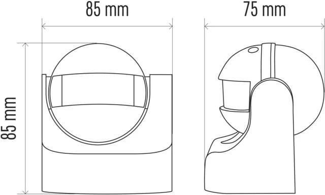 Judesių jutiklis Emos 1200W/180gr/12m/IP44 baltas
