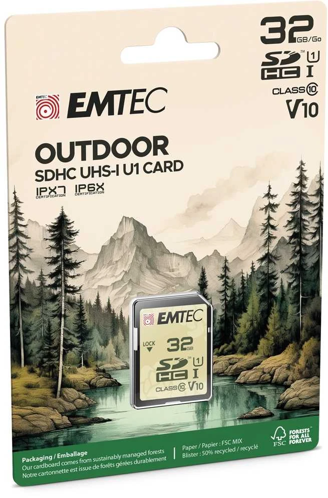 Emtec 32GB SDHC atminties kortelė pakuotėje