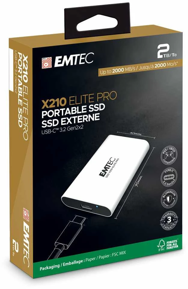 Emtec SSD 3.2Gen2 X210 Elite Pro 1TB Portable