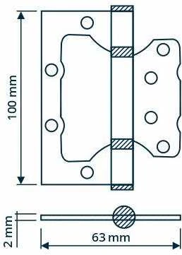 Haushalt Stabilus HINGE DOOR 100X63X2MM BRASS PLATED