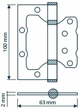 Haushalt Stabilus HINGE DOOR 100X63X2MM Matinis NICKEL