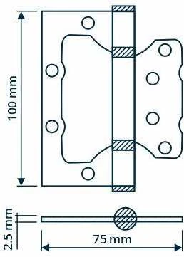 Haushalt Stabilus HINGE DOOR 100X75X2.5MM Matinis NICKEL
