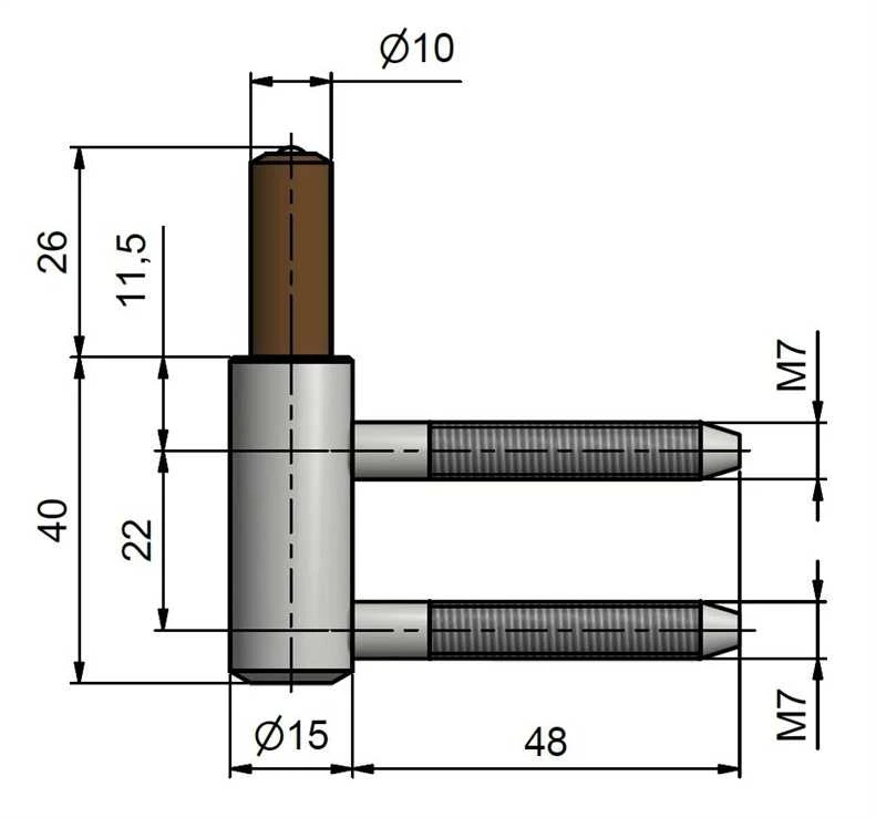 Lankstas durims TKZ Polna 9732053L, 1.5 cm x 6.6 cm