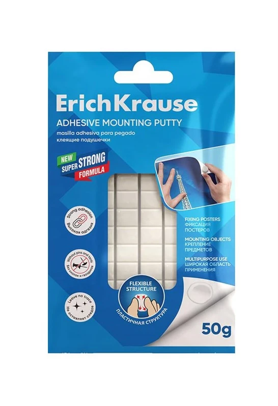 Plastilininiai klijai, ErichKrause, 50 g, baltos sp.