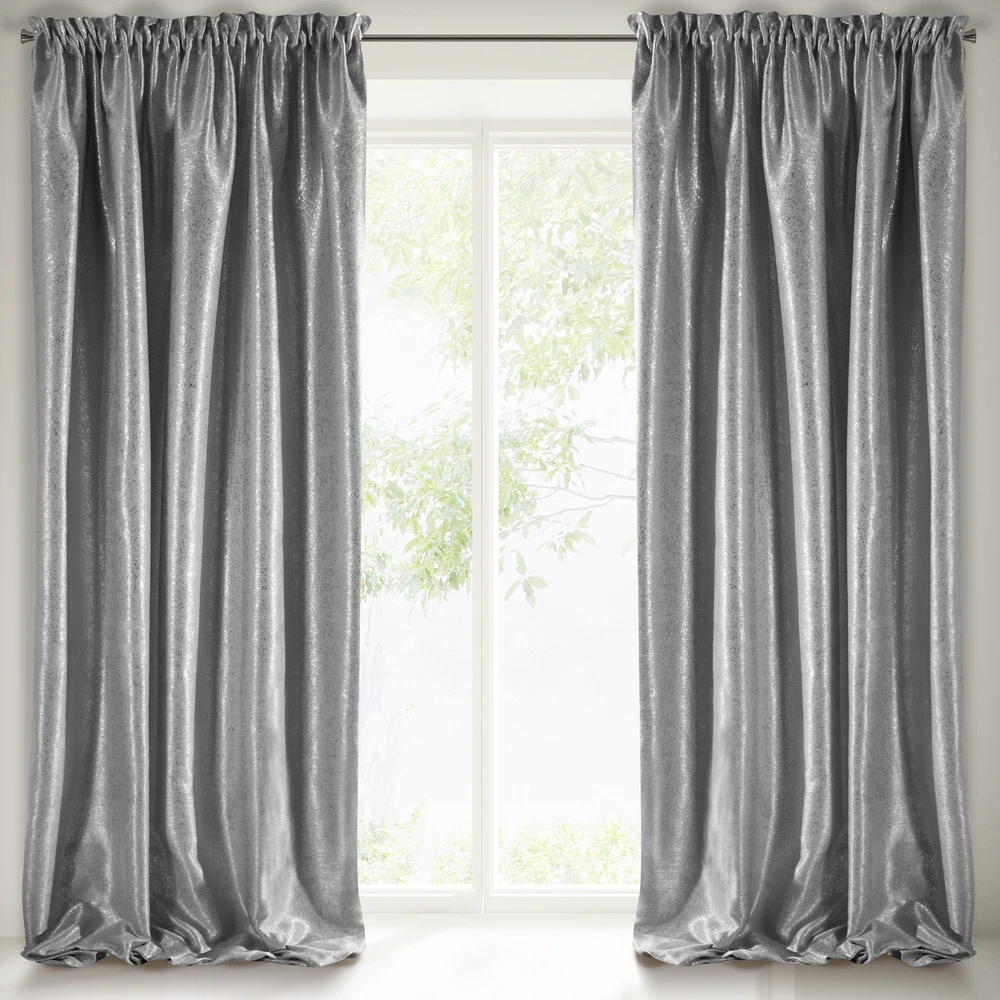 Eurofirany Blackout aizkari Ebru, sudraba, 135 cm x 270 cm