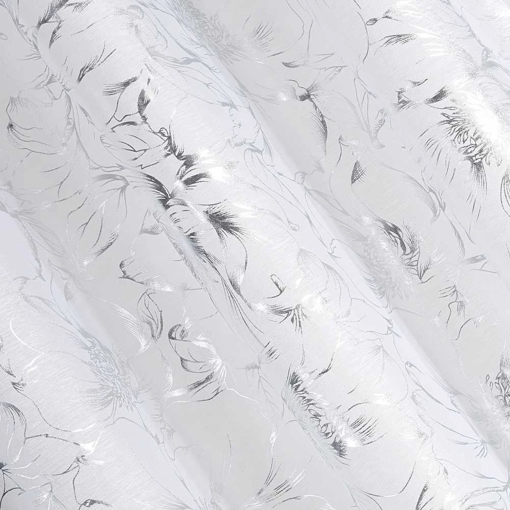 Eurofirany Dienas aizkari Feza, balta krās./sudraba krās., 140 cm x 250 cm