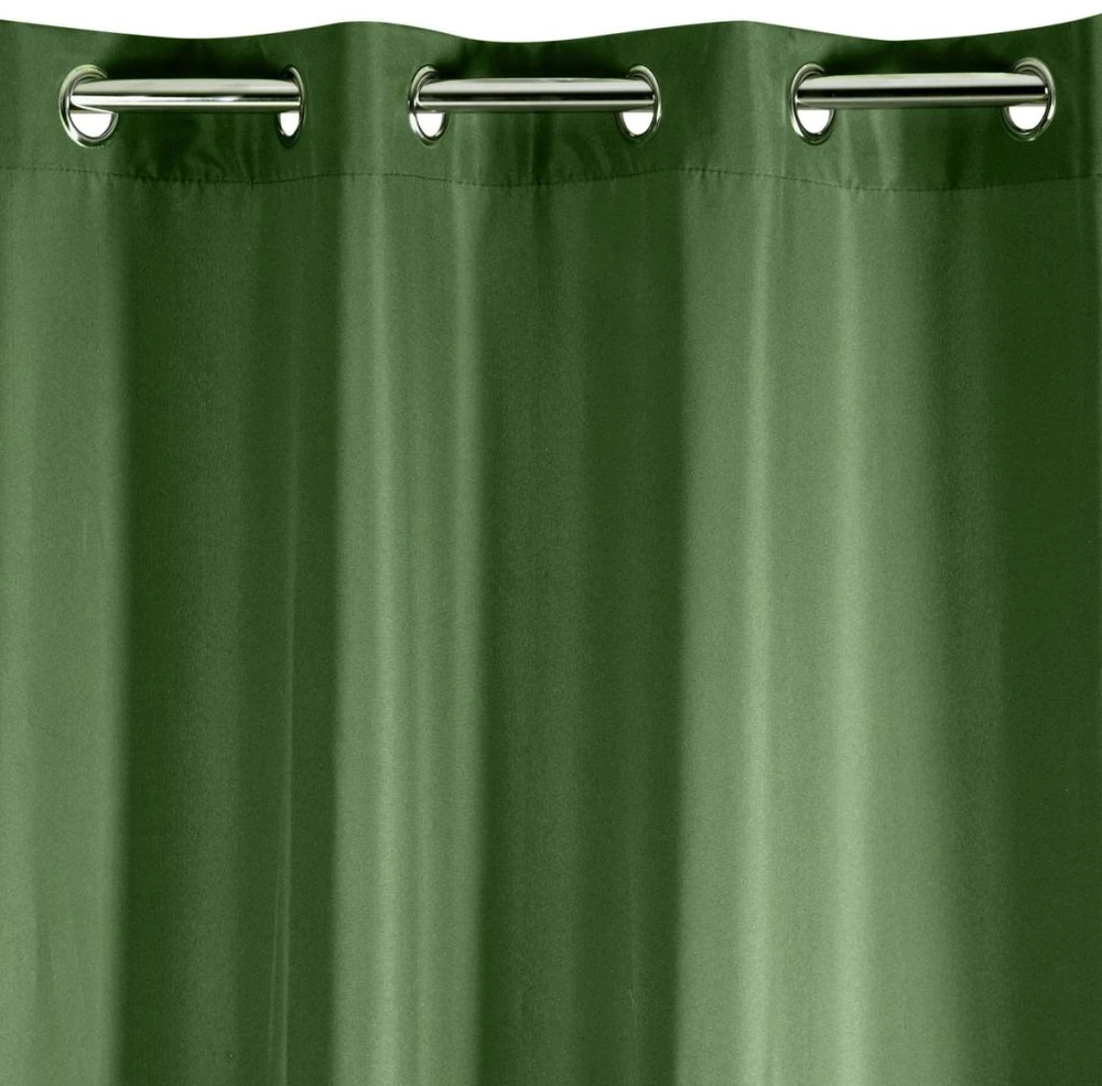 Naktinė užuolaida Eurofirany RITA iš lygaus audinio, 140X250 cm kilpos / ratukai, spalva: tamsi žalia