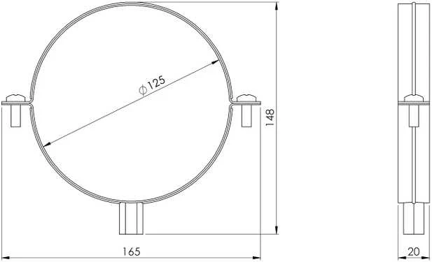 Laikiklis EUROPLAST SBO125, Ø 125 mm