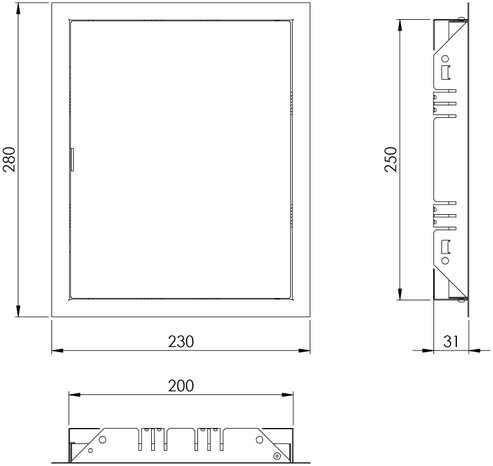 Europlast Angos dangtis, 250 mm x 200 mm