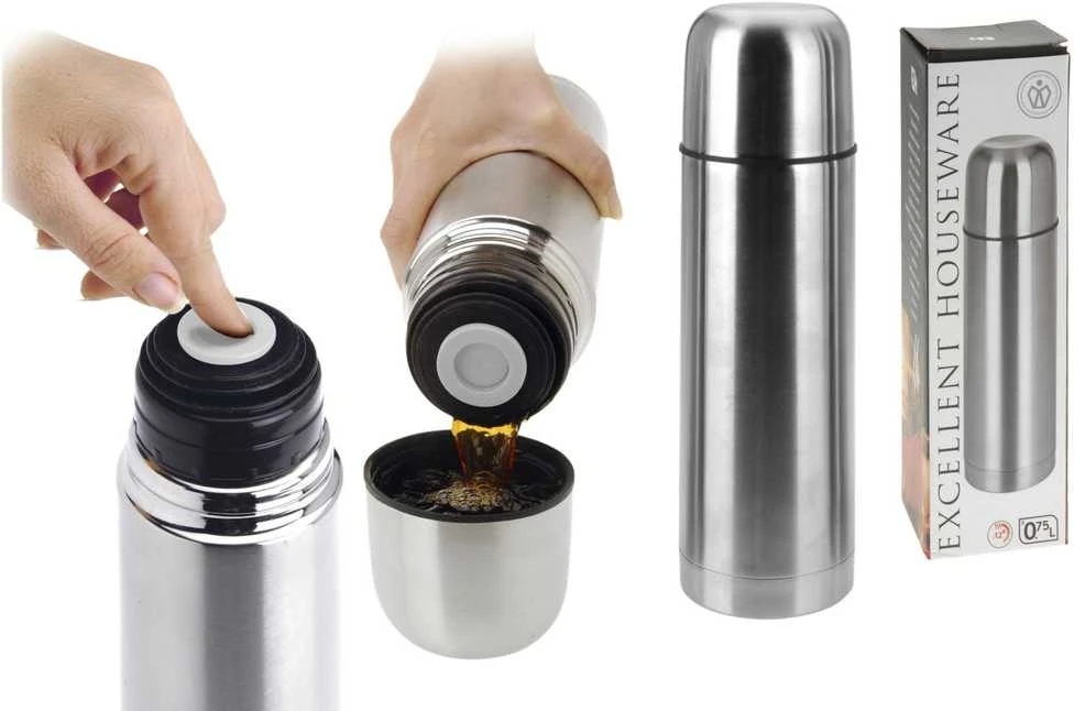 Excellent Houseware Kelioninis termosas 750 ml sidabrinis