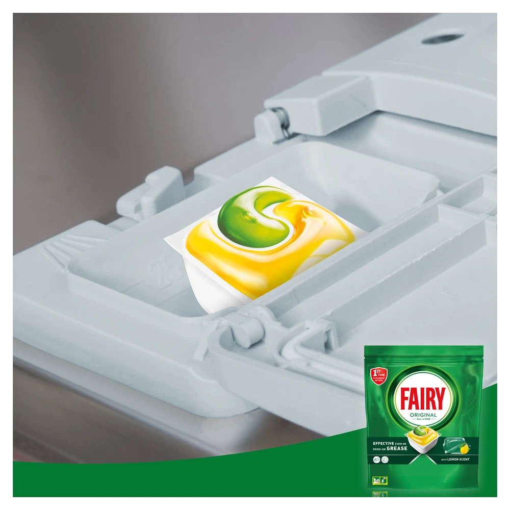 Indaplovių tabletės Fairy Platinum All In One Lemon, 116 vnt., citrinų kvapo