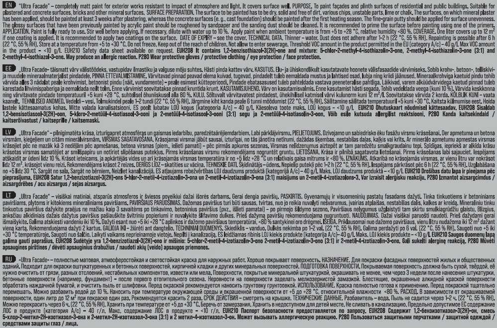 Fasado dažų bazė Pentacolor Ultra Facade, emulsiniai, visiškai matinis, 3 l