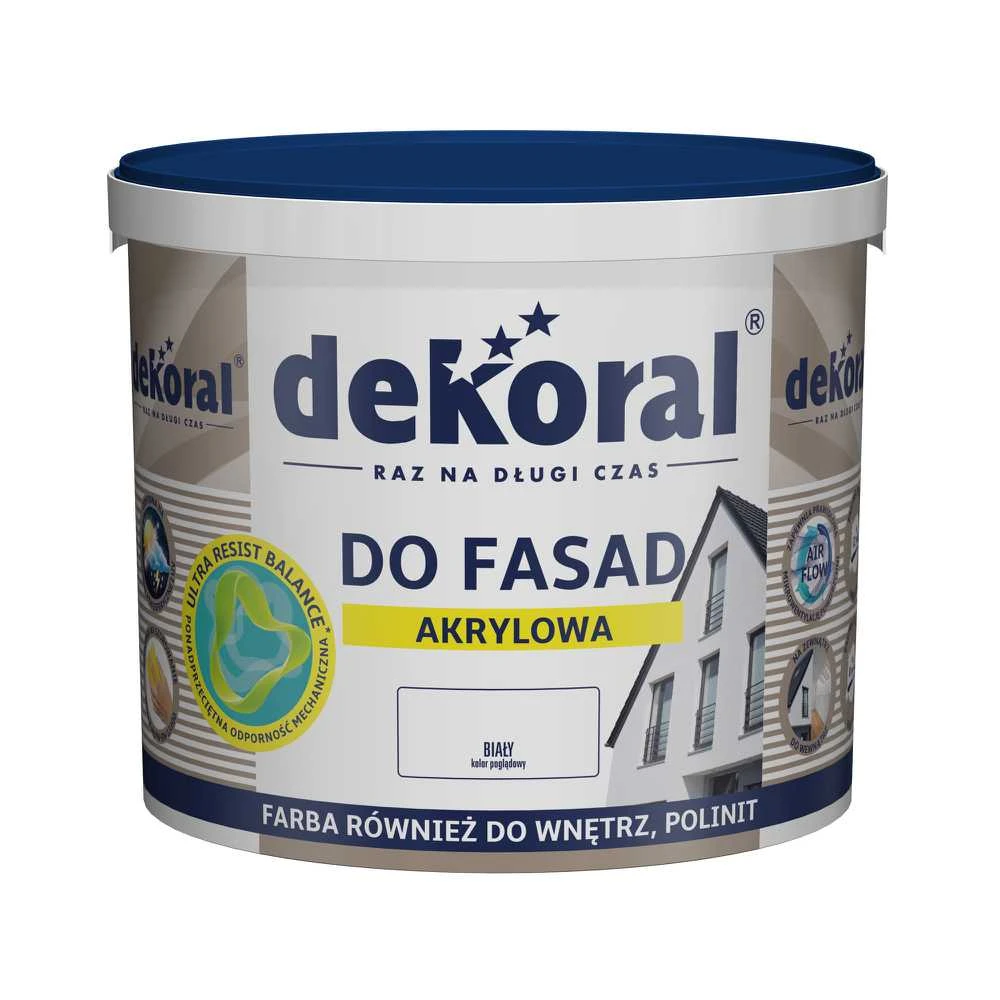 Fasadiniai dažai Dekoral Polinit, balti, 10 l