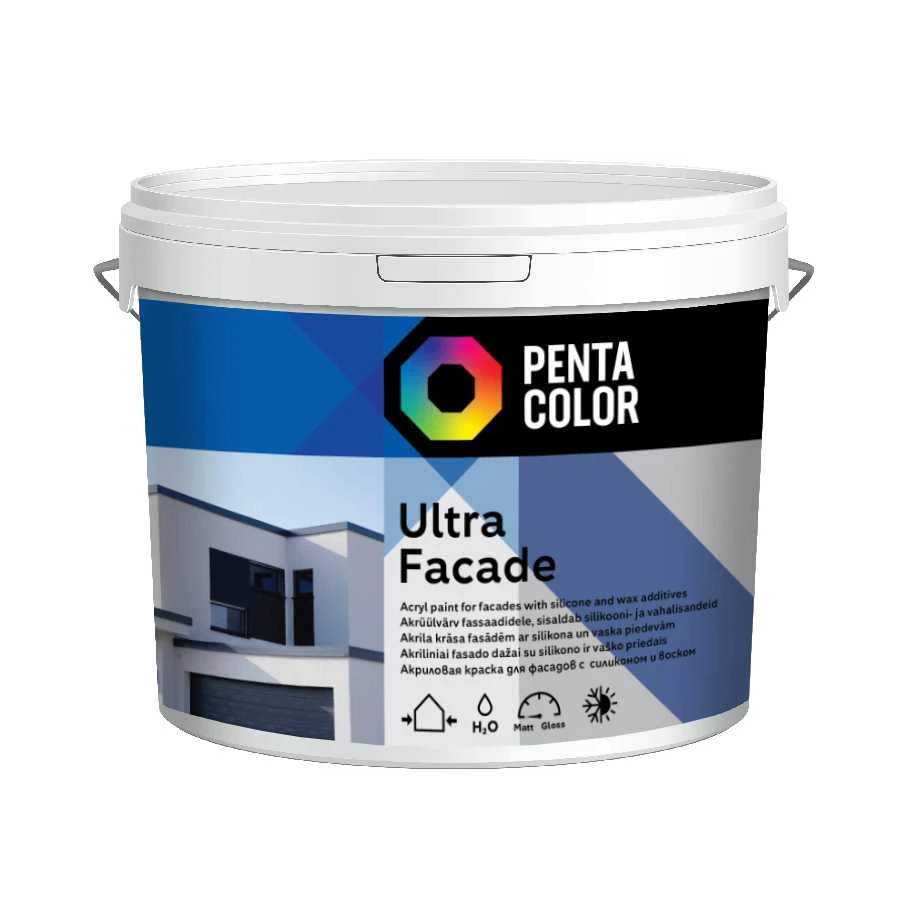 Fasadiniai dažai Pentacolor Ultra Facade, balti, 10 l