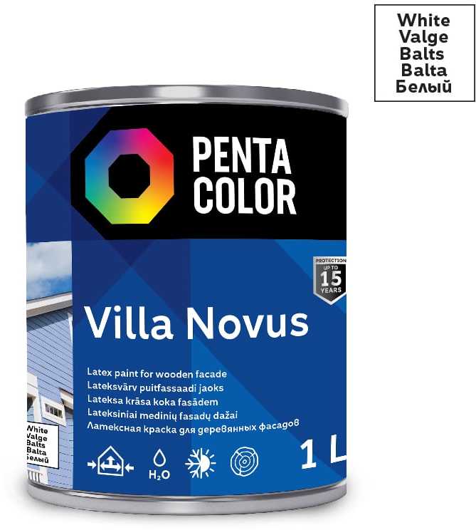 Fasado dažai Pentacolor Villa Novus, balta sp., 1 l