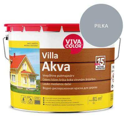 Fasado dažai Vivacolor Villa Akva, pilka sp., 9 l