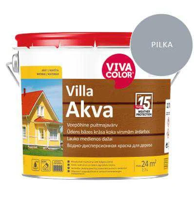 Fasado dažai Vivacolor Villa Akva, pilka sp., 2.7 l