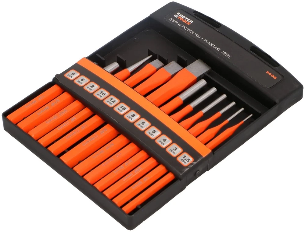 Faster Tools Kaltų ir dornių komplektas CrV 12 vnt.