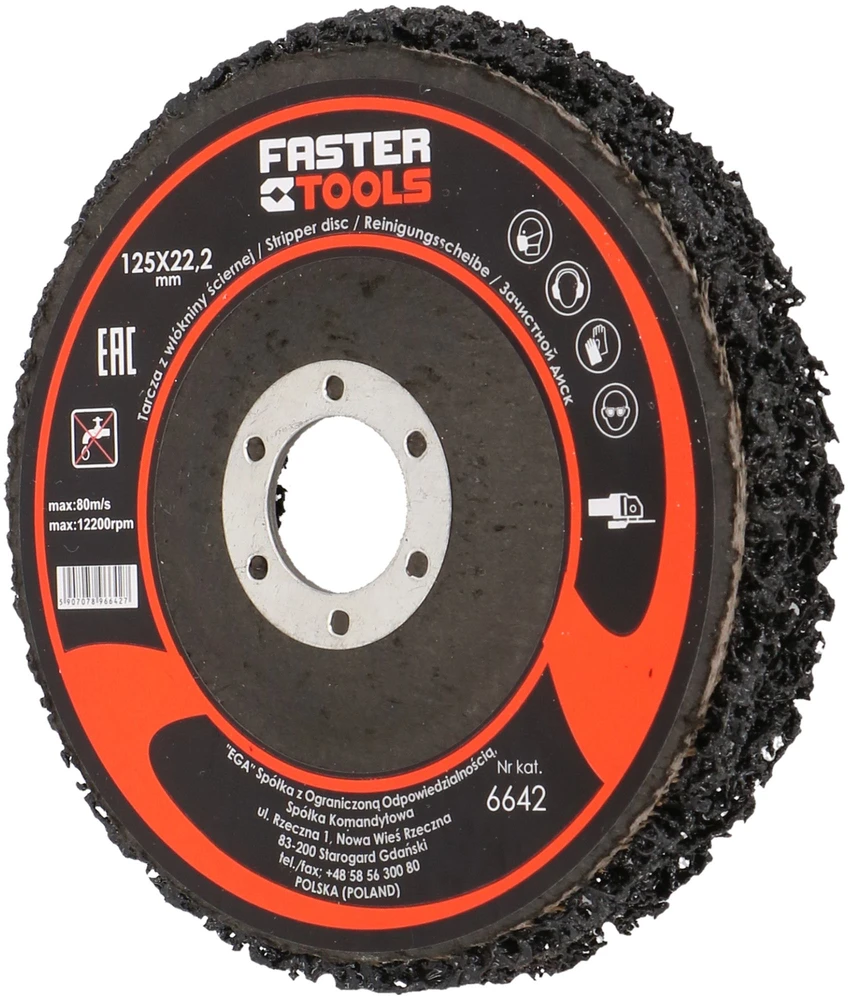 Faster Tools Šlifavimo diskas "Ega" 125x22 mm, skirtas šlifuoti ir šalinti spalvas