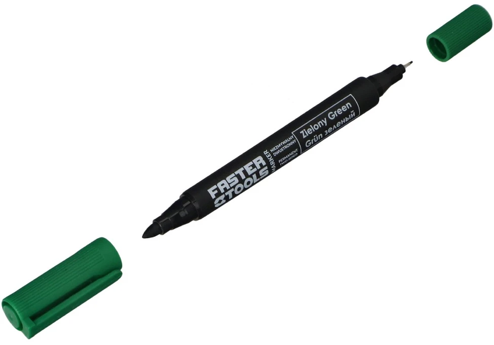 Žymeklis Faster Tools Žalias 1.2mm/0.6mm Dvipusis Žalias