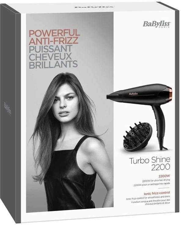 BaByliss Plaukų džiovintuvas Turbo Shine D570DE, Juodas