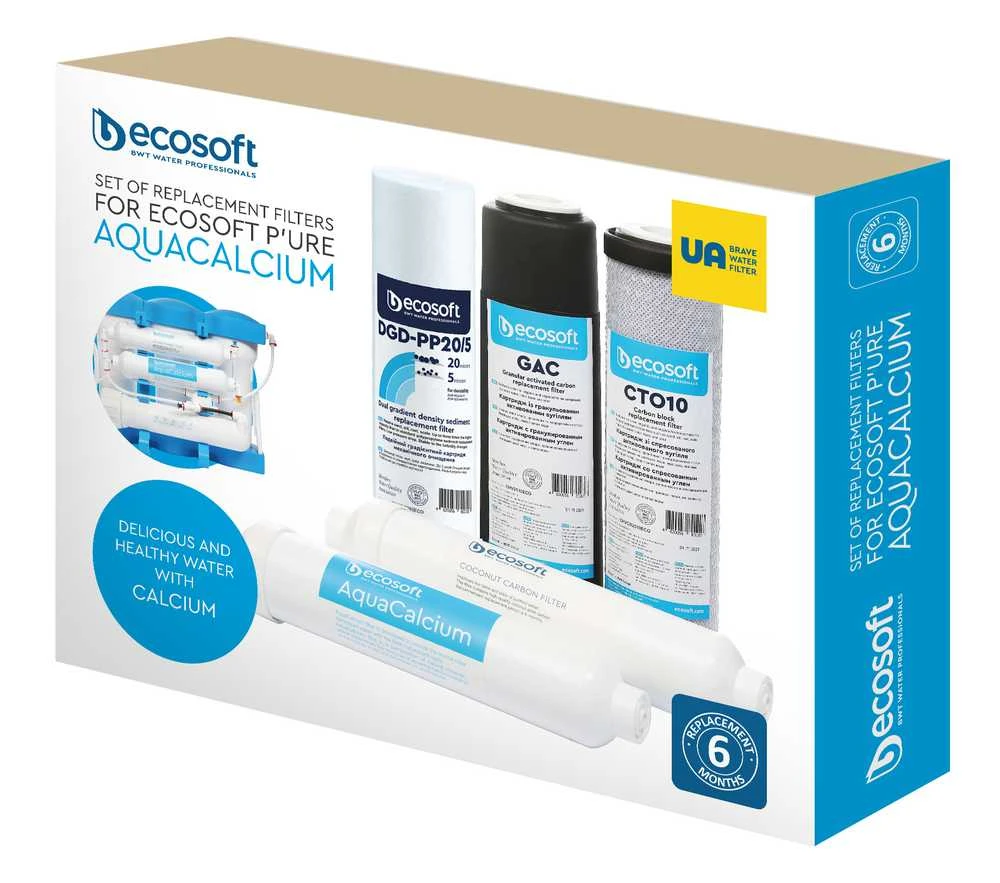 Filtravimo kasečių komplektas Ecosoft AquaCalcium, 10"