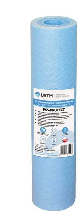 Filtra kasetne pūsts polipropilēns USTM PS5-PROTECT, polipropilēns, 10", 5 mikroni