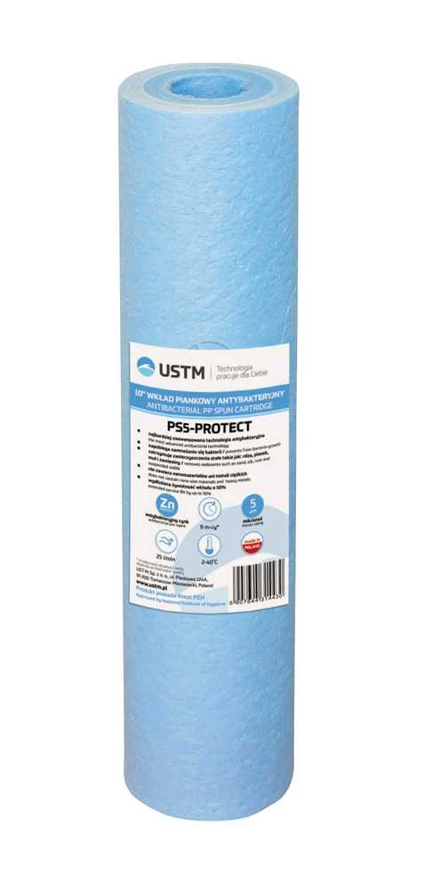 Filtra kasetne pūsts polipropilēns USTM PS5-PROTECT, polipropilēns, 10", 5 mikroni