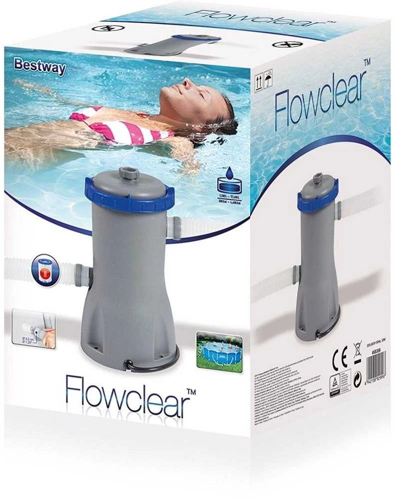Siurblys su filtru BESTWAY, Flowclear, 3028 l/val., 220-240V, 32W, 58386