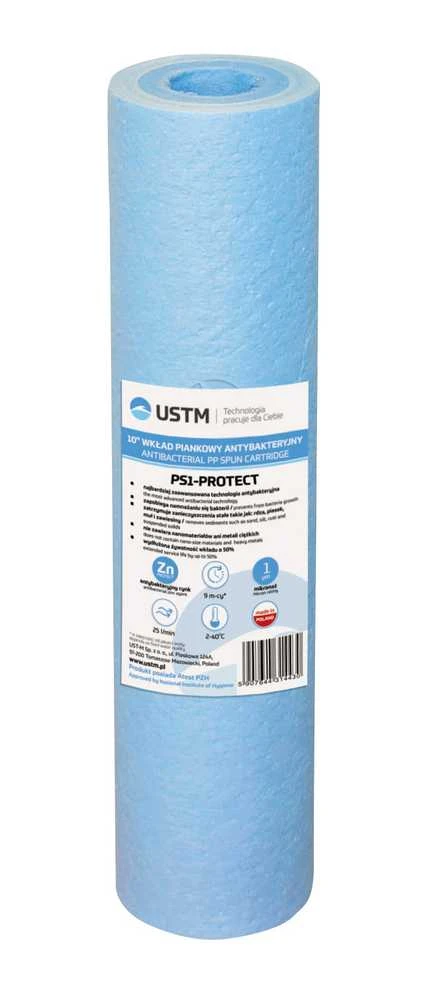 Filtro kasetė, pūsta iš polipropileno USTM PS1-PROTECT, polipropileno, 10", 1 mikronas