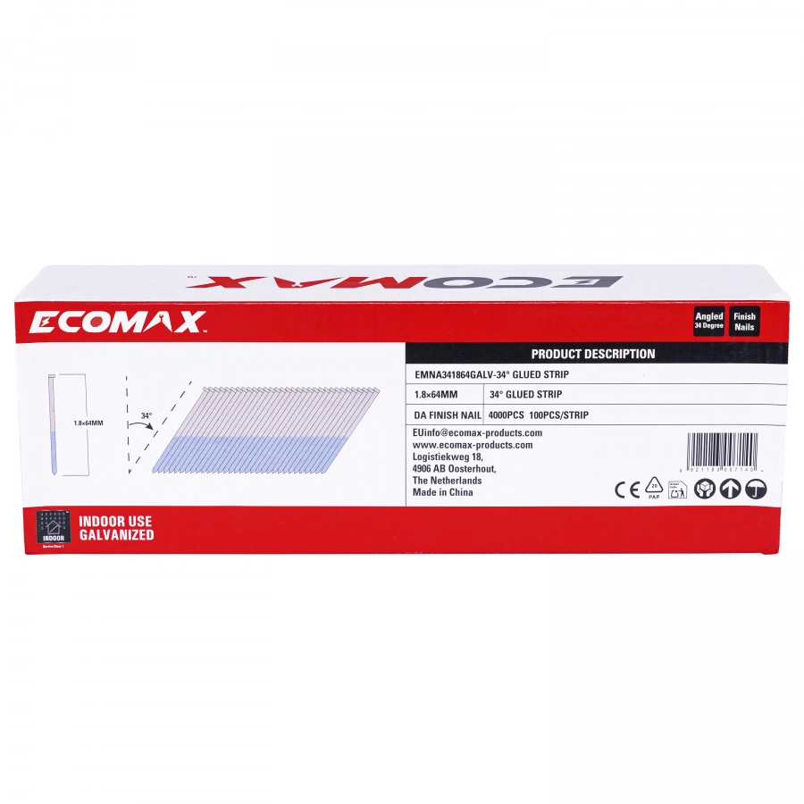 Vinys Ecomax EMNA341864GALV; 34°; 1,8 mm; 64 mm; 4000 vnt.