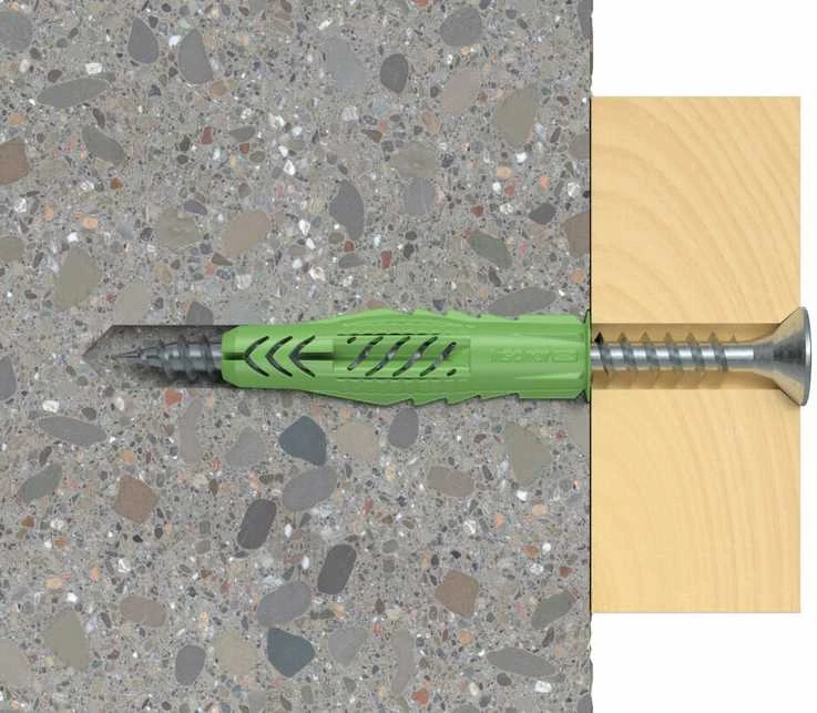 Fischer Univ. kaištis UX Žalias 6 x 50 R su žiedeliu 40 vnt.
