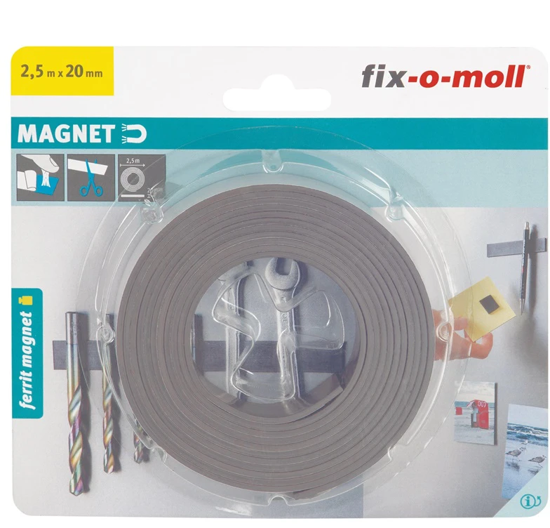 Fix O Moll JUOSTA MAGNETINĖ 20X2MM 2.5M