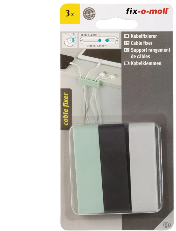 Fix O Moll FIKSATORIAI KABELIAMS 70X20MM 3VNT