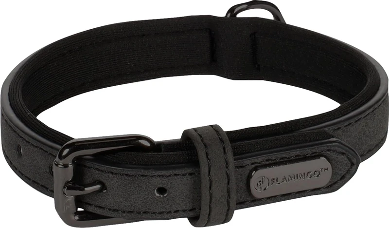 Flamingo DOG COLLAR DELU Juodas 24-30CM 10MM