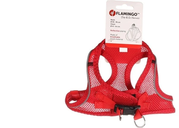 Flamingo Šuns petnešos STEP&GO BENTO raudonos 22-23/24-25CM
