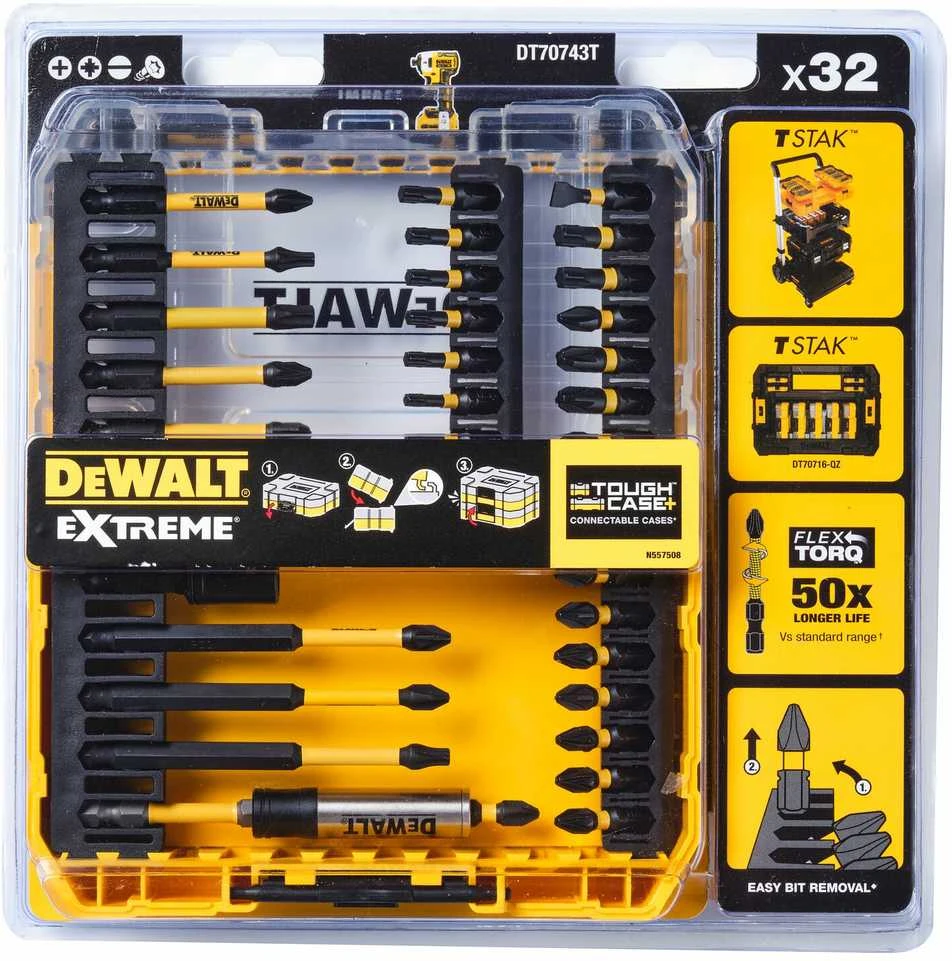 Sukimo antgalių rinkinys DeWalt DT70743T-QZ; 32 vnt.