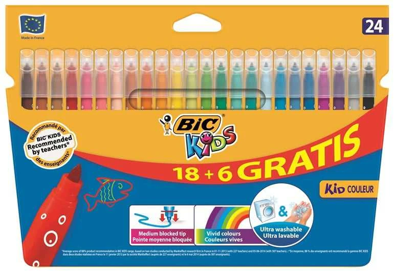 Flomasteriai Bic Kids Couleur, vienpusiai, 24 vnt.