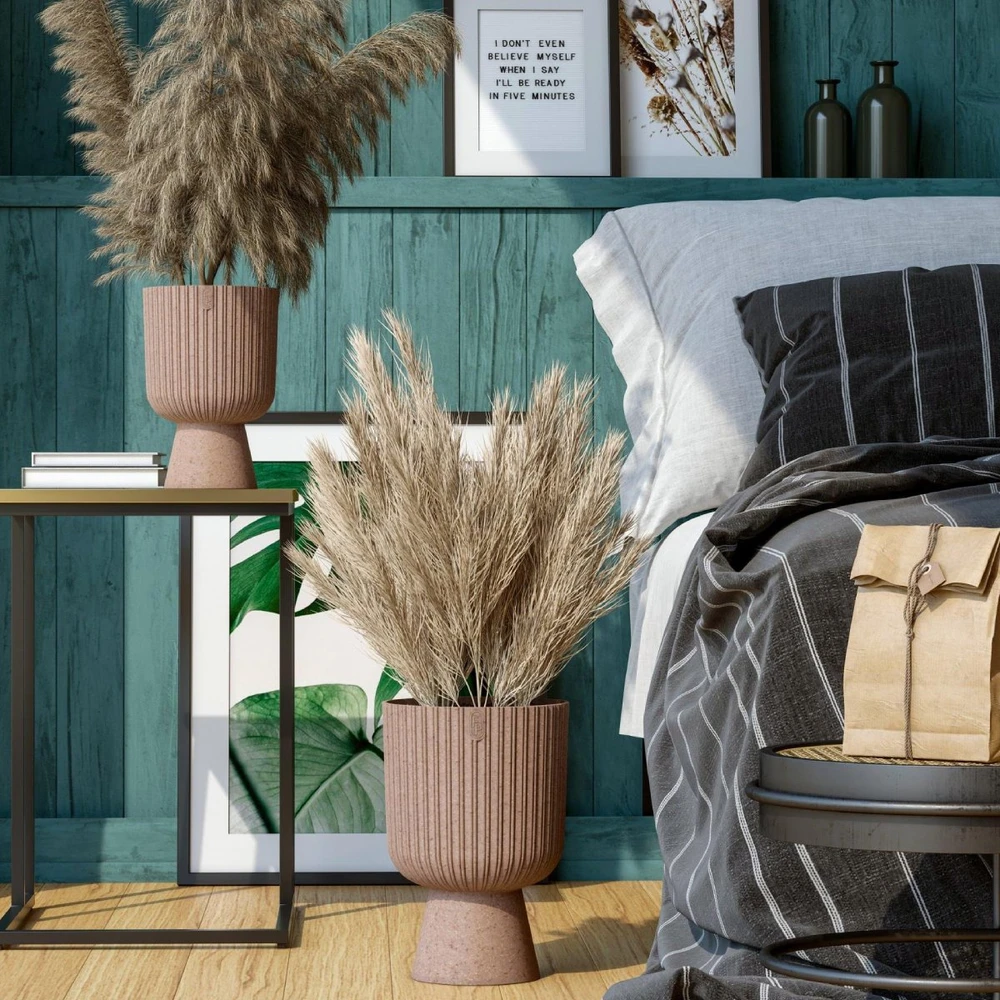 Vazonas FORM PLASTIC Keli Mika Eco Wood 14cm Rudas