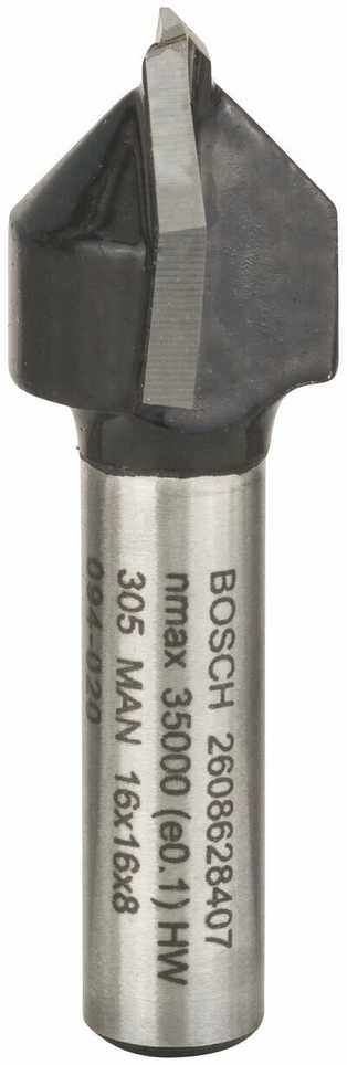Bosch V-tipo griovelių freza HM 90o, l=16 mm,kotas 8mm