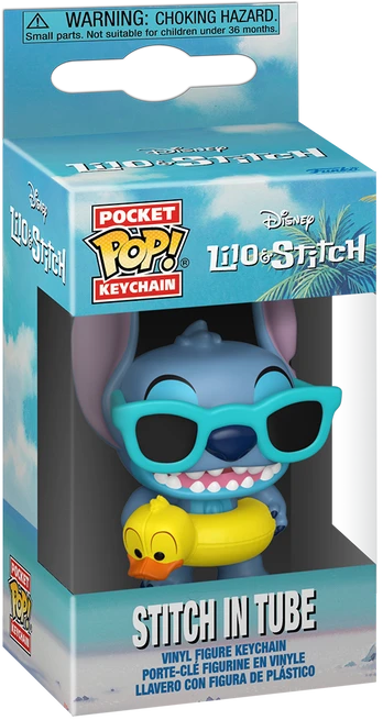 FUNKO POP! Raktų pakabutis: Disney: Lilo & Stitch - Stitch in Tube, 4 cm
