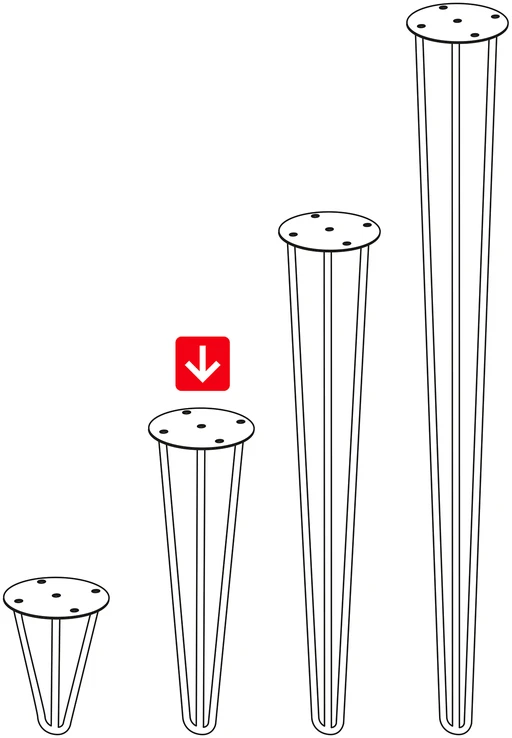 REI KOJA STALO 400 MM JUODA SMEIGTUKO FORMA