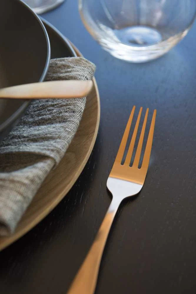 Stalo įrankių rinkinys Maku Kitchen Life, rožinio aukso spalvos, 16 vnt.