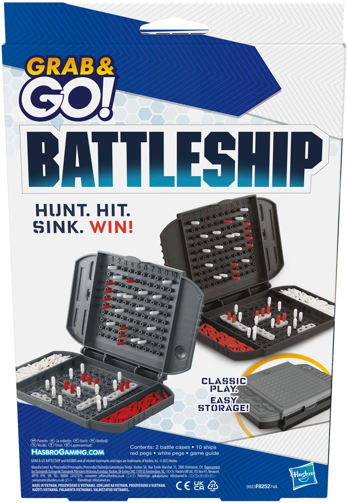 HASBRO GAMING „Grab&Go“ kelioninis žaidimas „Laivų mūšis“