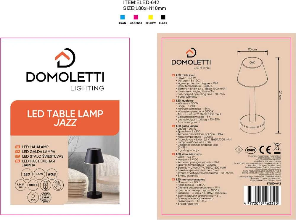 Stalinės ir toršerinės lempos Domoletti Jazz ETLED-642, LED, 0,5 W